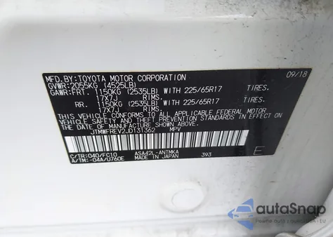 2018 Toyota Rav4 Xle from USA, damaged, VIN JTMWFREV2JD131362